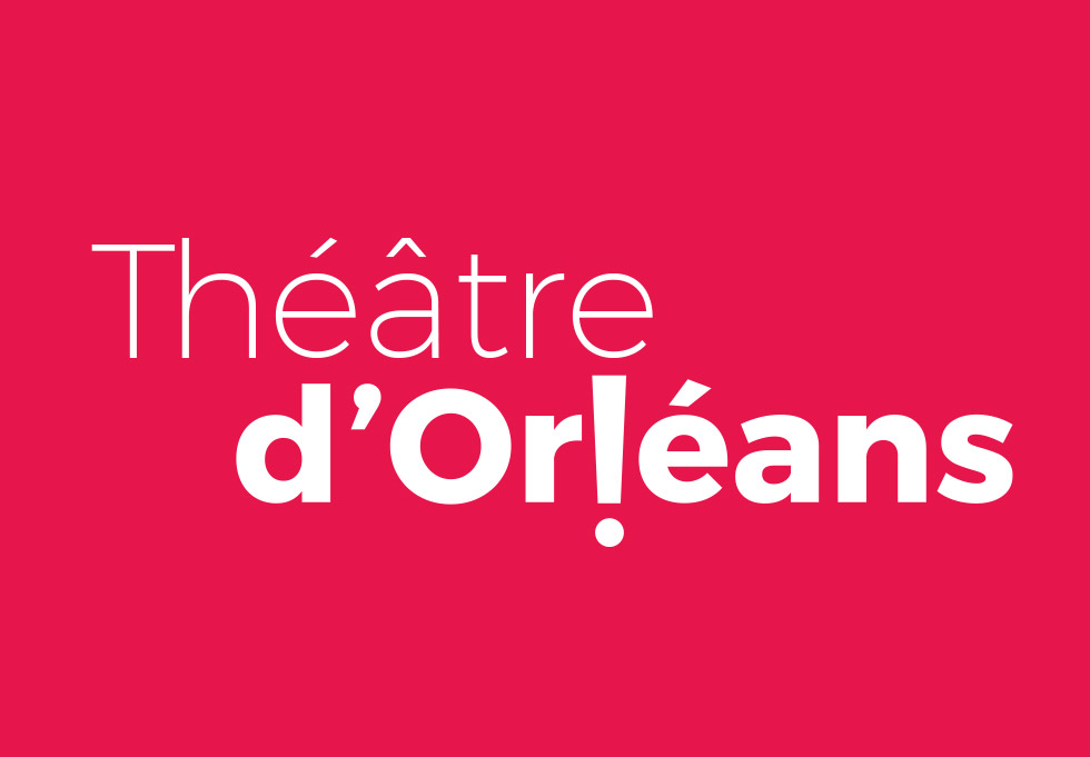 Proposition de logo pour le théâtre national de la ville d'Orléans qui joue avec le point d'exclamation pour rappeler l'émotion produite par un spectacle, réalisé avec de la Monserrat, une typographie moderne et élégante, cette identité a été créée par l'agence des monstres à Orléans.