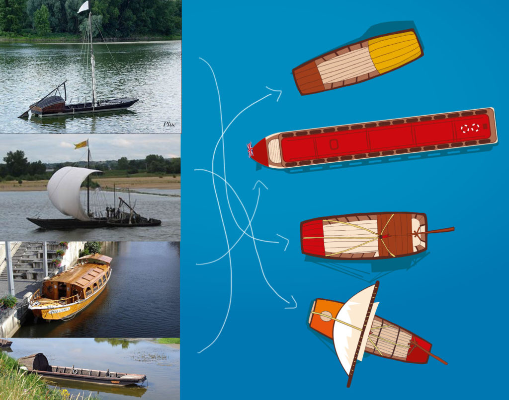 Dessin des bateaux pour l'affiche du festival de Loire d'Orléans 2019
