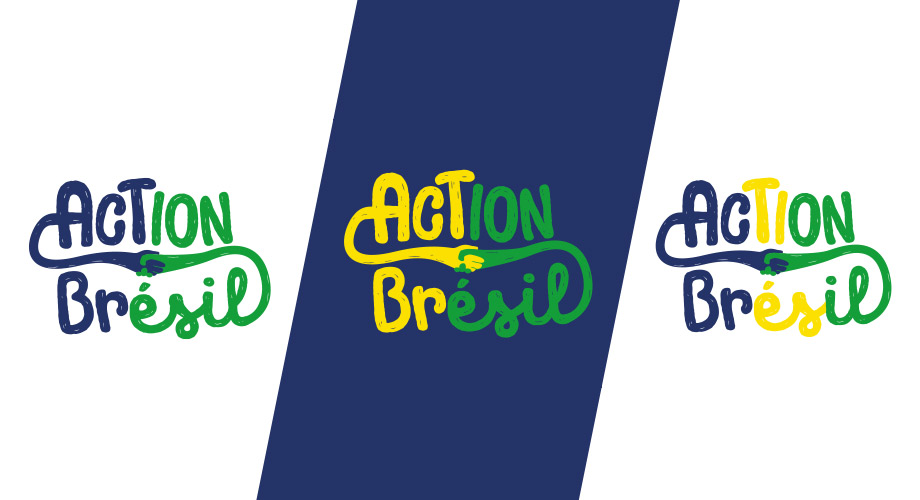 Déclinaison du logo Action Brésil en plusieurs couleurs