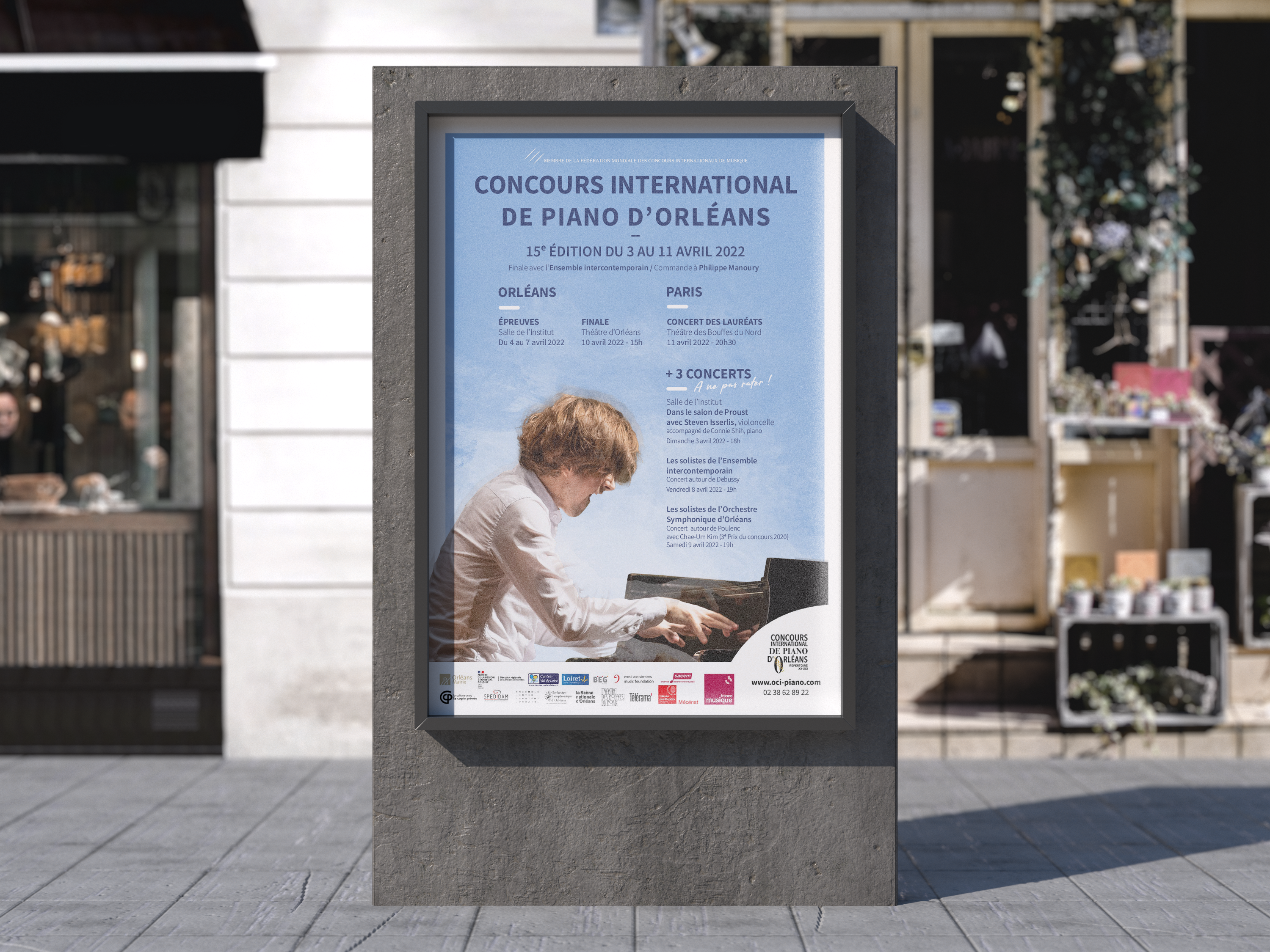 Affiche pour l'édition 2021 du Concours international de piano d'Orléans