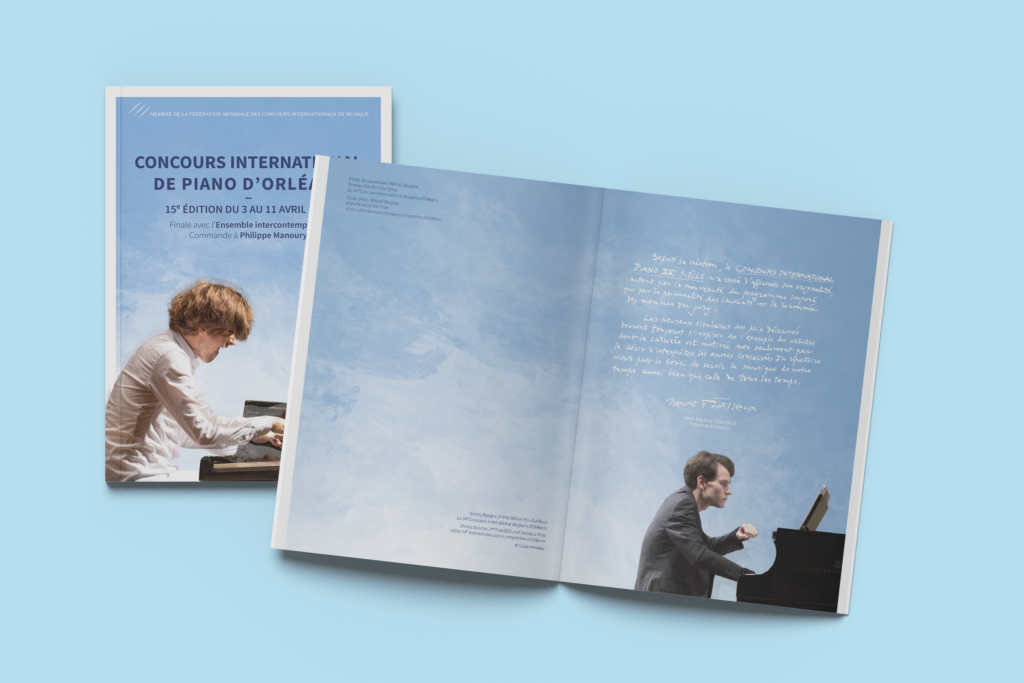 Catalogue réalisé pour l'édition 2021-2022 du Concours international de piano d'Orléans
